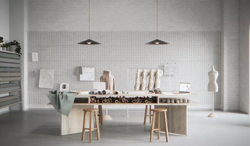 Studio with collection in the making