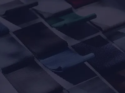 Stoffmuster mit blauer &Uuml;berlagerung